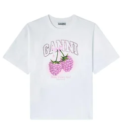Ganni t-shirt - A1050140 Heavy Cotton bright white