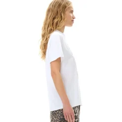 Ganni t-shirt - T4124 Leopard Relaxed white