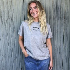 Ganni t-shirt - T3677 Relaxed O-neck paloma melange