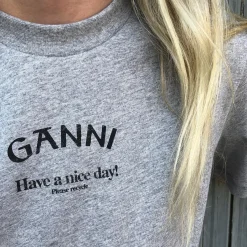 Ganni t-shirt - T3677 Relaxed O-neck paloma melange