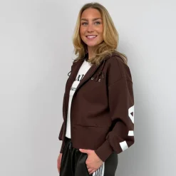 Haute L'amitié hoodie - Maxi Split Zip mocca