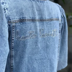 Haute L'amitié kjole - Denim Raw Hem denim blue