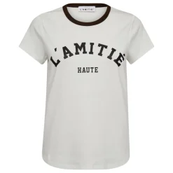 Haute L'amitié t-shirt - Neckline Logo off-white/mocca