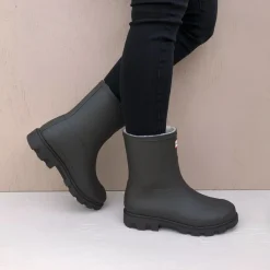 Hunter gummistøvler - Downpour Short Insulated chocolate brown