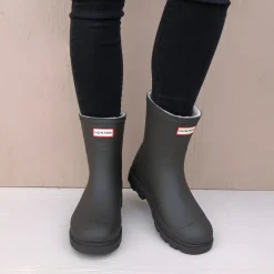 Hunter gummistøvler - Downpour Short Insulated chocolate brown