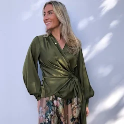 Karmamia Copenhagen bluse - Ines semi rich olive