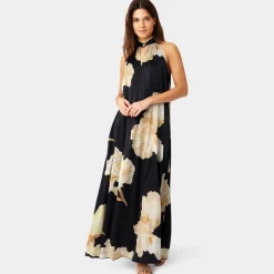 Karmamia Copenhagen kjole - Heather gold maxi flower