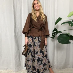 Karmamia Copenhagen nederdel - Savannah blue grand paisley