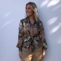 Karmamia Copenhagen skjorte - Lee tan bloom