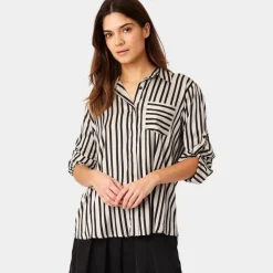 Karmamia Copenhagen skjorte - Mason black stripe