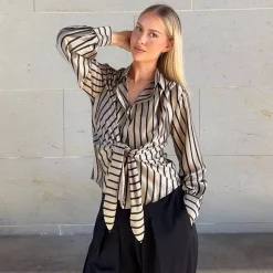 Karmamia Copenhagen skjorte - Lee tan stripe