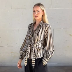 Karmamia Copenhagen skjorte - Lee tan stripe