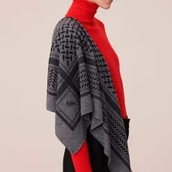 Lala Berlin tørklæde - Triangle Trinity Classic M lubecca/dark grey melange