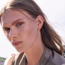 Maanesten øreringe - 9718A Astrea guldbelagt