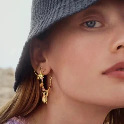 Maanesten øreringe - 10005A Cyra guldbelagt