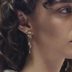 Maanesten øreringe - 10046A Fantine guldbelagt