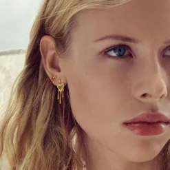 Maanesten øreringe - 10048A Lina Rosa guldbelagt