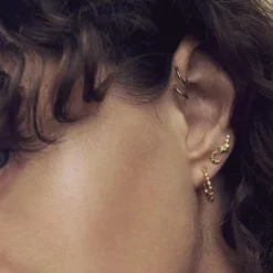 Maanesten øreringe - 10044A Minna guldbelagt