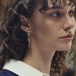 Maanesten øreringe - 10027A Sonata guldbelagt