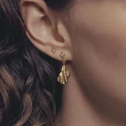 Maanesten øreringe - 10047A Sylfide guldbelagt