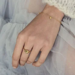 Maanesten ring - Magdalena guldbelagt