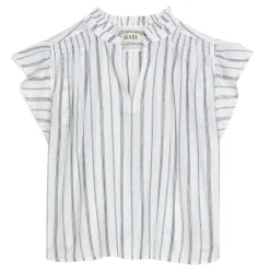 M.A.B.E top - Alma S/S ecru stripe