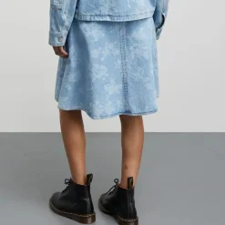 Mads Nørgaard nederdel - Art Denim Stelly light denim/ink flower