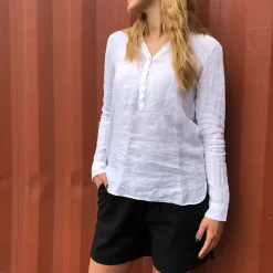 Mos Mosh bluse - Danna Linen white