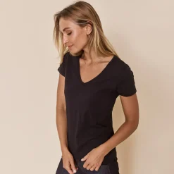 Mos Mosh t-shirt - Arden Organic V-neck black