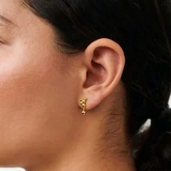 Pernille Corydon ørestikker - E-460 Pebble guldbelagt