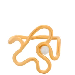 Pernille Corydon ring - R-115 Bay Pearl guldbelagt