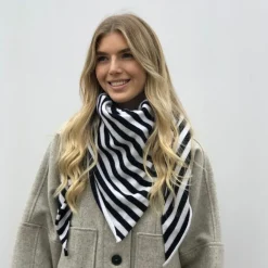 Rosas tørklæder - Triangle L-11 Strip 9001-6220 nature/black