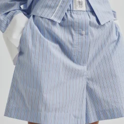 Second Female shorts - Alanis light blue stripe