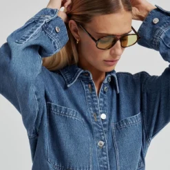 Second Female skjorte - Irvina blue denim