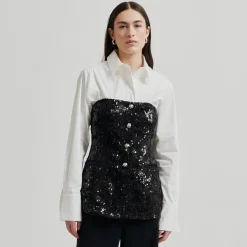 Second Female top - Flakes black