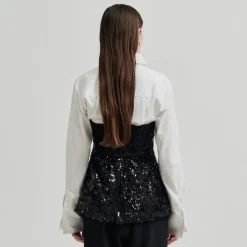 Second Female top - Flakes black