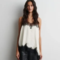 Second Female top - Lacia Contrast Strap cream/black