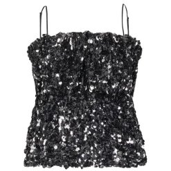 Second Female top - Shiny Strap gungrey metal