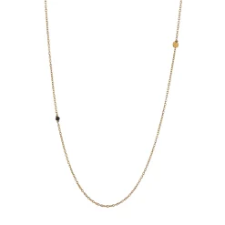 Stine A halskæde - 2008 Pendant Chain With Petit Coin And Black Spinel guldbelagt