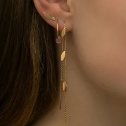 Stine A ørekæde -1042 Three Leaves guldbelagt