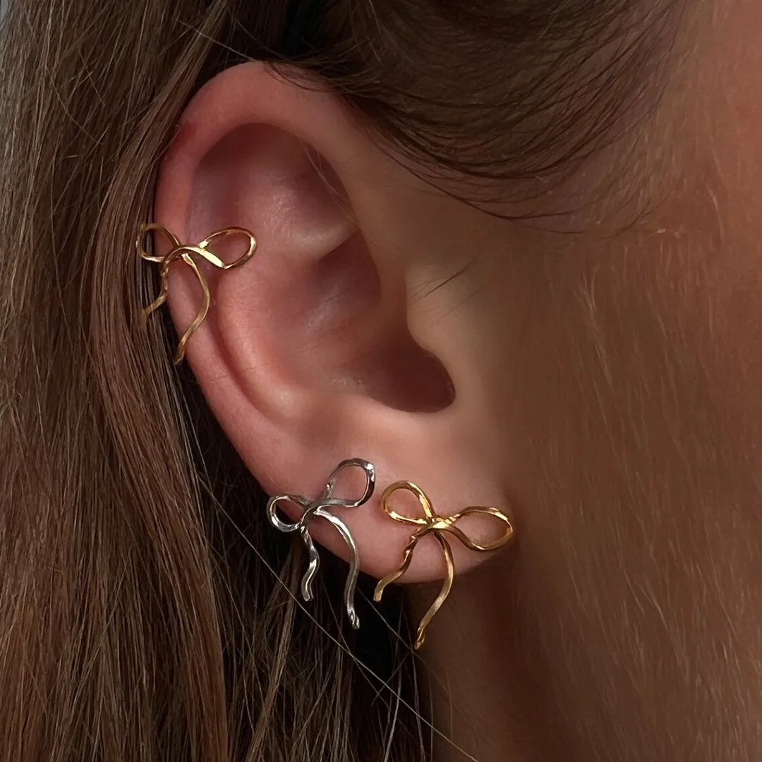 Stine A ørering - 1343 Flow Bow guldbelagt