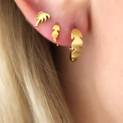 Stine A ørering - 1010 Petit Feather guldbelagt