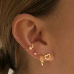 Stine A ørering - 1261 Petit Open Love Heart guldbelagt