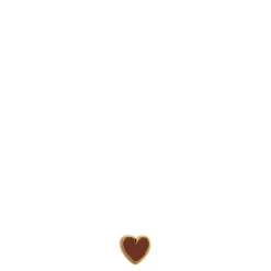 Stine A ørestik - 1181 petit love heart mocha enamel guldbelagt