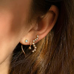 Stine A ørestik - 1181 Petit Love Heart light blue enamel guldbelagt