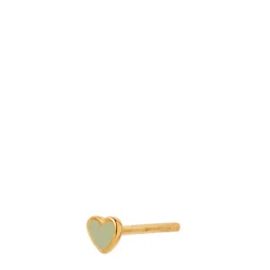 Stine A ørestik - 1181 petit love heart olive enamel guldbelagt