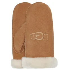 UGG luffer - Sheepskin Embroidered Mittens chestnut