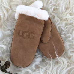 UGG luffer - Sheepskin Embroidered Mittens chestnut